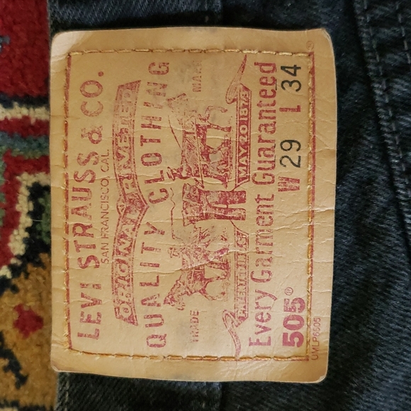 ❤ VINTAGE LEVI'S | 505 Black Denim Straight Leg Regular Fit 29 x 34 - Picture 6 of 16